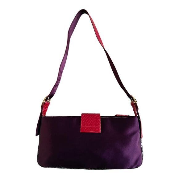 KAZUYO NAKANO Animal Print Leather Patches Satin Shoulder Bag Top Handle Zipper - Picture 3 of 9